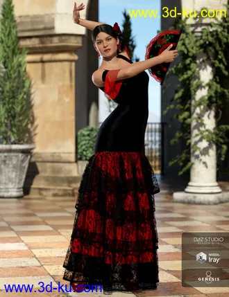 3D打印模型dForce Flamenco Dancer Outfit for Genesis 8 Female(s)的图片