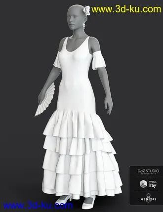 3D打印模型dForce Flamenco Dancer Outfit for Genesis 8 Female(s)的图片