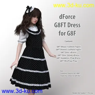 3D打印模型dForce G8FT Dress for G8F的图片