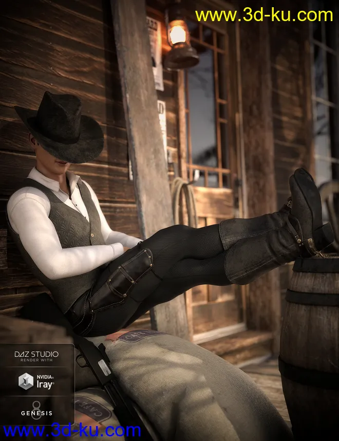 dForce Gunslinger for Genesis 8 Male(s)模型的图片2