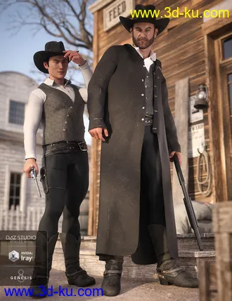 3D打印模型dForce Gunslinger for Genesis 8 Male(s)的图片