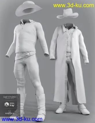 3D打印模型dForce Gunslinger for Genesis 8 Male(s)的图片