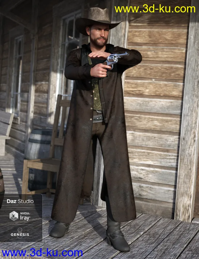 dForce Gunslinger Outfit Textures模型的图片4