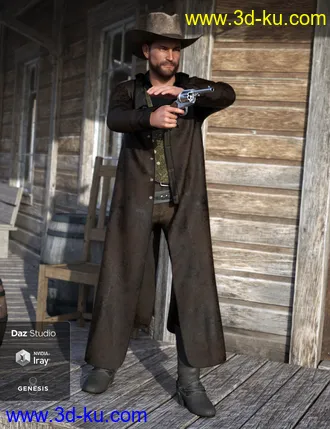3D打印模型dForce Gunslinger Outfit Textures的图片
