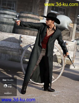 3D打印模型dForce Gunslinger Outfit Textures的图片