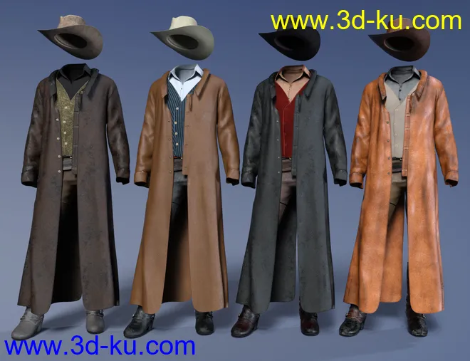 dForce Gunslinger Outfit Textures模型的图片6