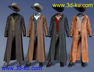 3D打印模型dForce Gunslinger Outfit Textures的图片