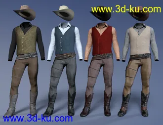 3D打印模型dForce Gunslinger Outfit Textures的图片
