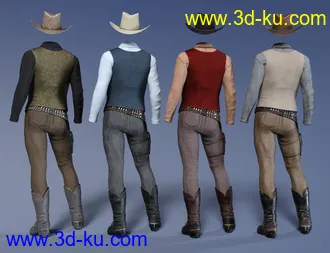 3D打印模型dForce Gunslinger Outfit Textures的图片