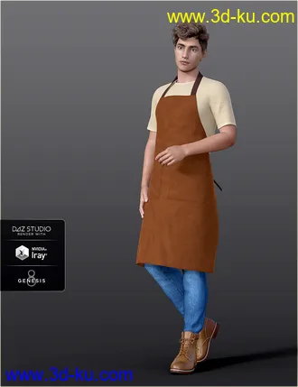 3D打印模型dForce H&C Apron and Casual Outfit for Genesis 8 Male(s)的图片