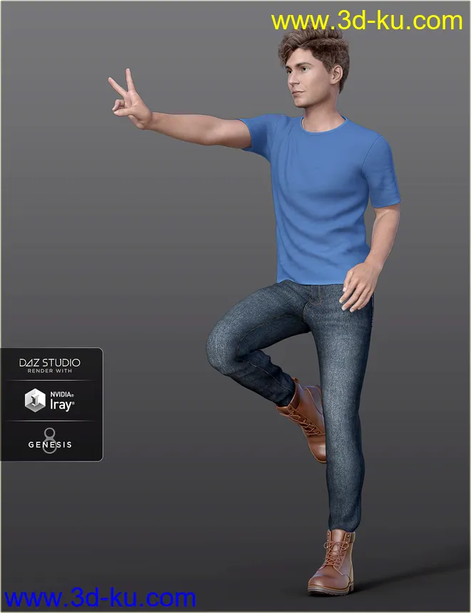 dForce H&C Apron and Casual Outfit for Genesis 8 Male(s)模型的图片7