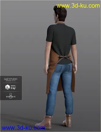 3D打印模型dForce H&C Apron and Casual Outfit for Genesis 8 Male(s)的图片