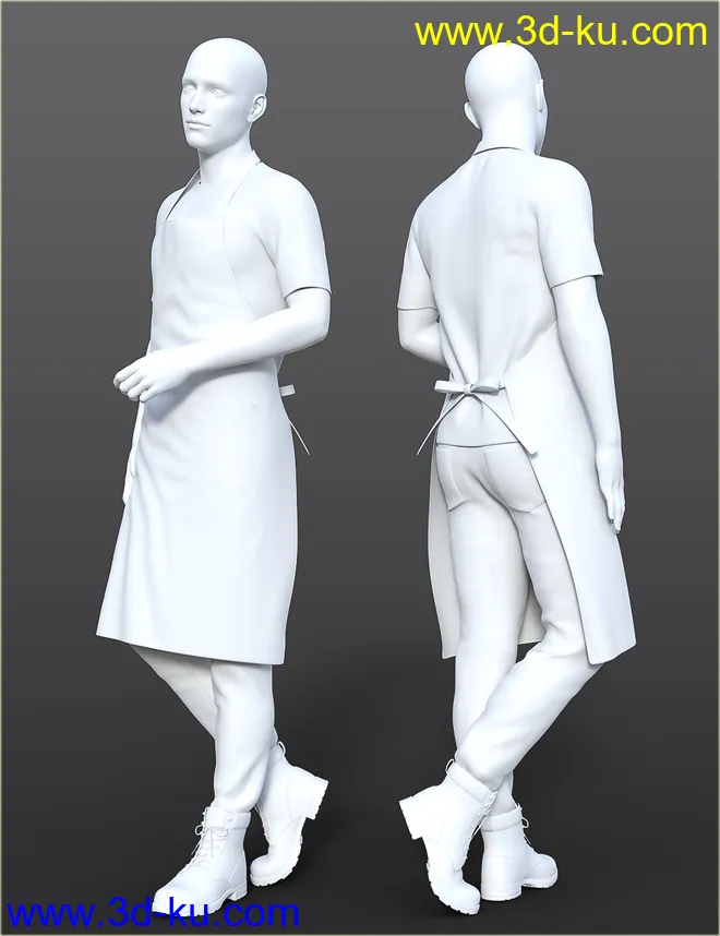 dForce H&C Apron and Casual Outfit for Genesis 8 Male(s)模型的图片11