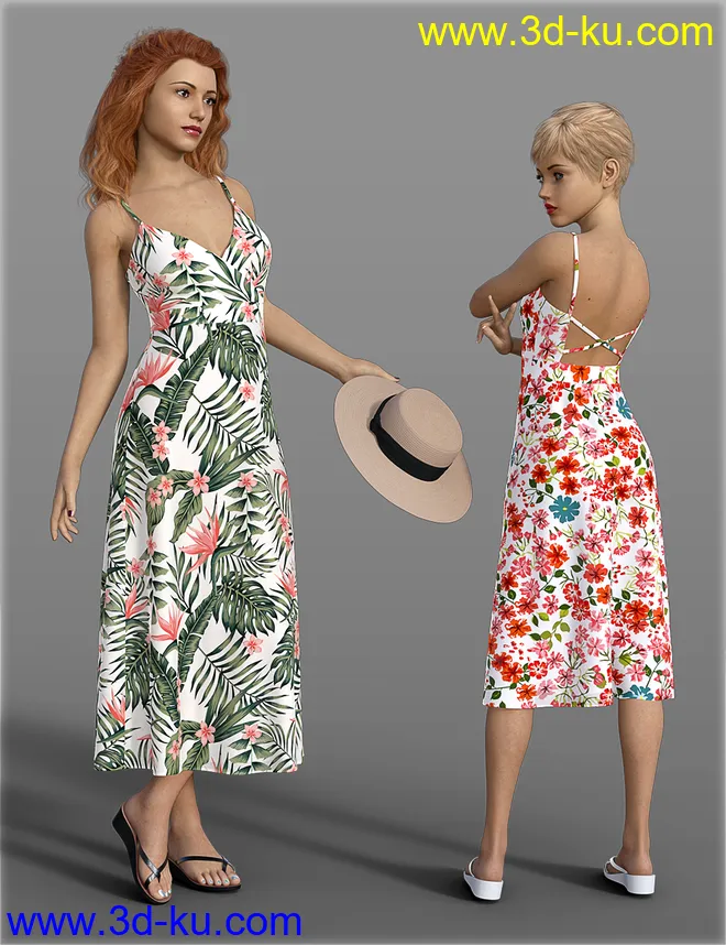 dForce H&C Beach Resort Outfit for Genesis 8 Female(s)模型的图片1