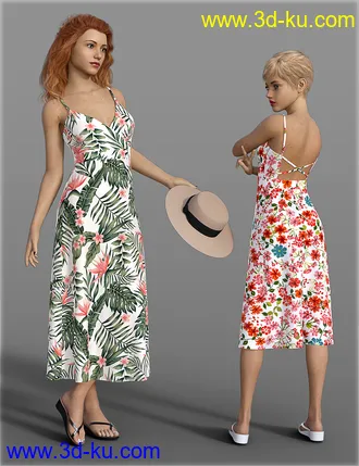 3D打印模型dForce H&C Beach Resort Outfit for Genesis 8 Female(s)的图片