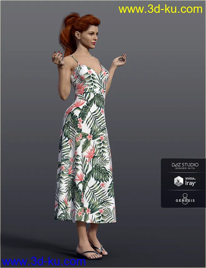dForce H&C Beach Resort Outfit for Genesis 8 Female(s)模型的图片3