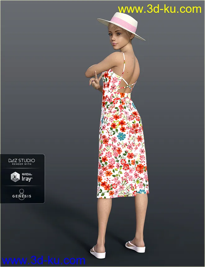 dForce H&C Beach Resort Outfit for Genesis 8 Female(s)模型的图片4