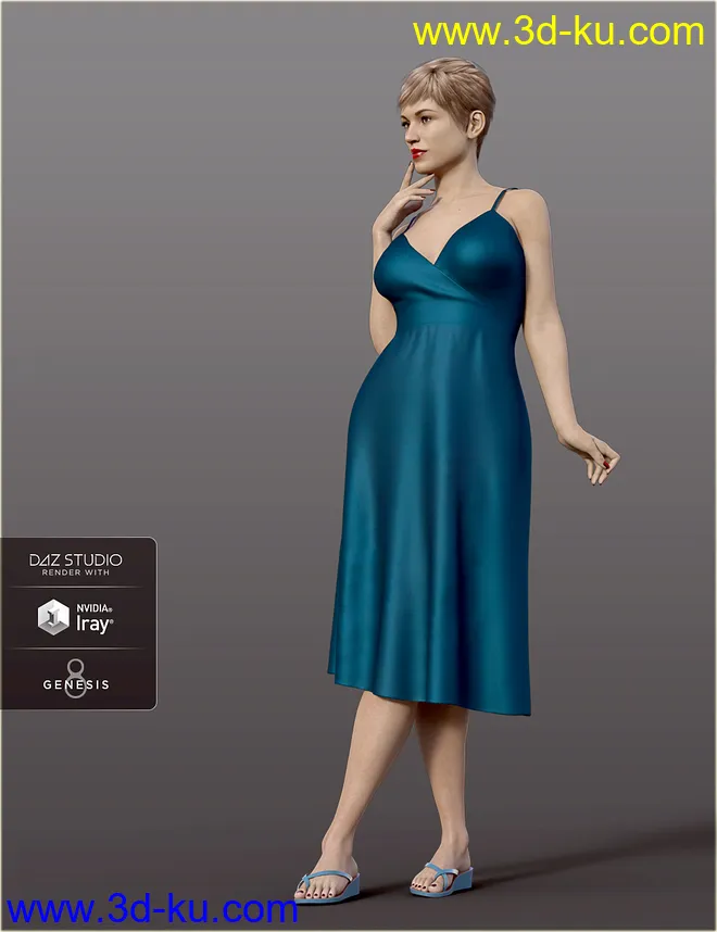 dForce H&C Beach Resort Outfit for Genesis 8 Female(s)模型的图片6