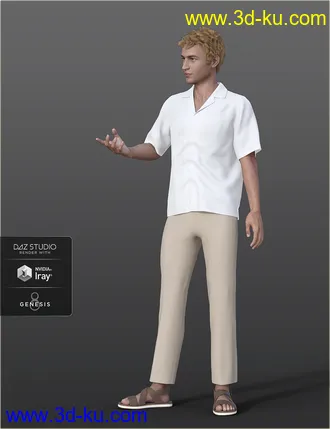 3D打印模型dForce H&C Hawaiian Shirts Outfit for Genesis 8 Male(s)的图片