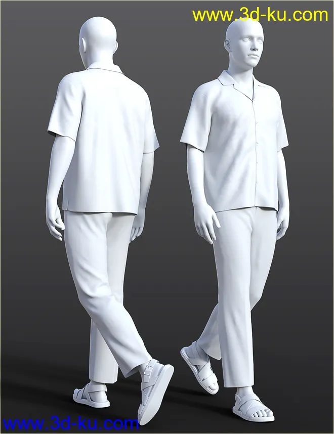 dForce H&C Hawaiian Shirts Outfit for Genesis 8 Male(s)模型的图片9