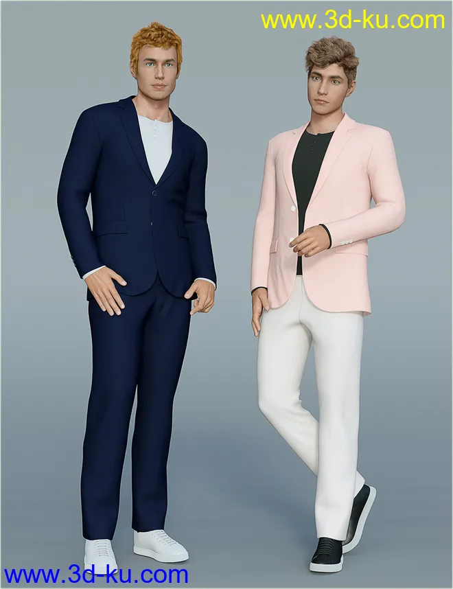 dForce H&C Spring Casual Suits for Genesis 8 Male(s)模型的图片1