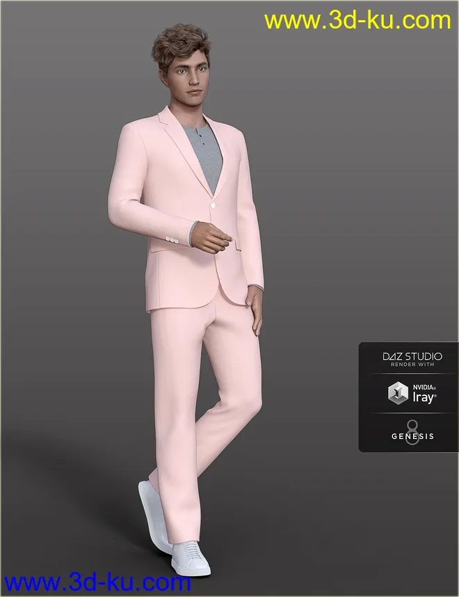 dForce H&C Spring Casual Suits for Genesis 8 Male(s)模型的图片2