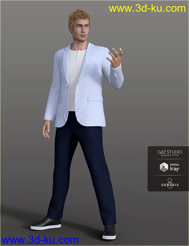 dForce H&C Spring Casual Suits for Genesis 8 Male(s)模型的图片4