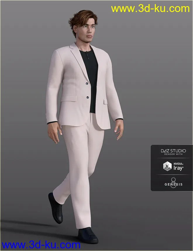dForce H&C Spring Casual Suits for Genesis 8 Male(s)模型的图片5