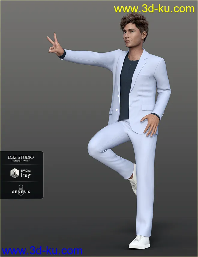 dForce H&C Spring Casual Suits for Genesis 8 Male(s)模型的图片7