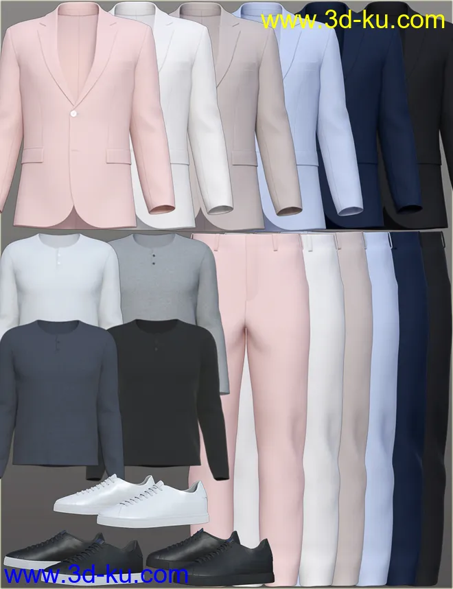 dForce H&C Spring Casual Suits for Genesis 8 Male(s)模型的图片11