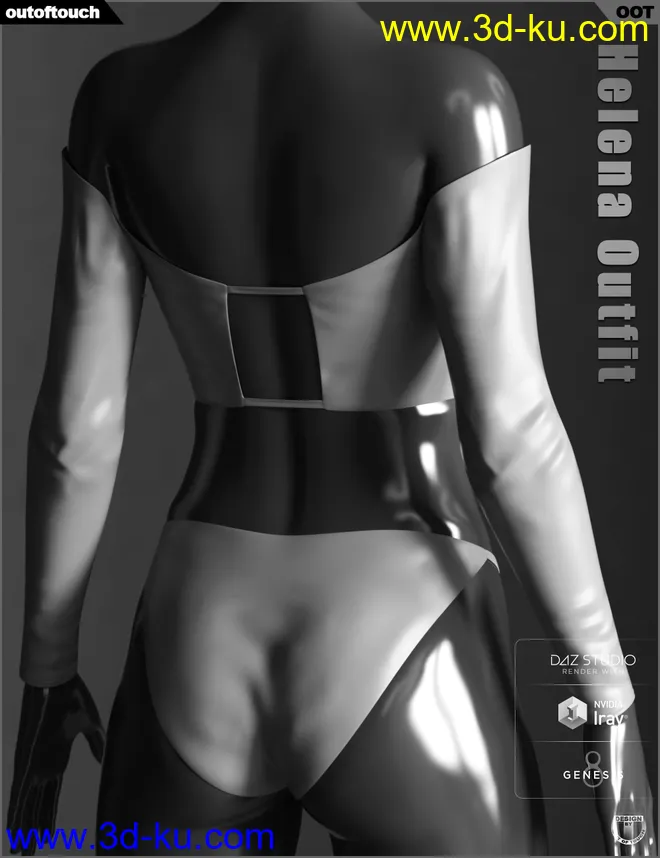 dForce Helena Outfit for Genesis 8 Female(s)模型的图片11