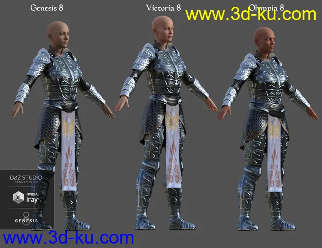 dForce High Paladin for Genesis 8 Female(s)模型的图片5