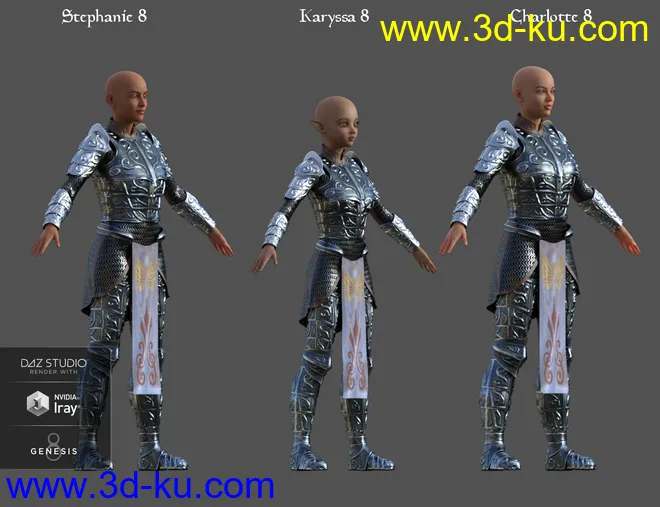 dForce High Paladin for Genesis 8 Female(s)模型的图片6