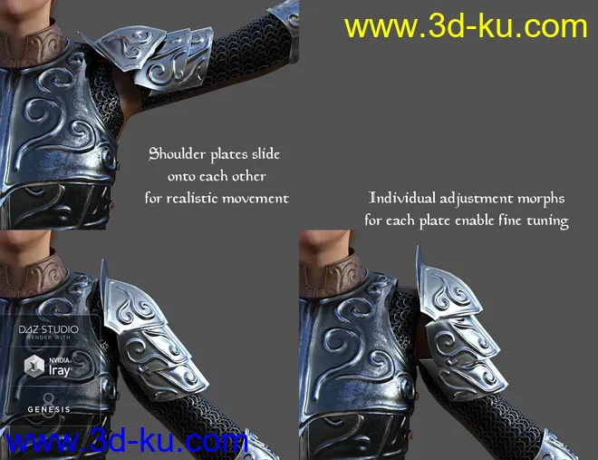 dForce High Paladin for Genesis 8 Female(s)模型的图片9