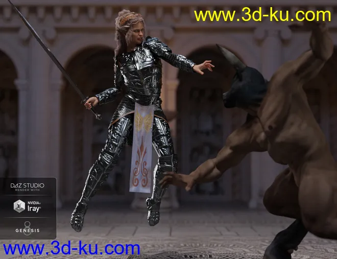 dForce High Paladin for Genesis 8 Female(s)模型的图片10