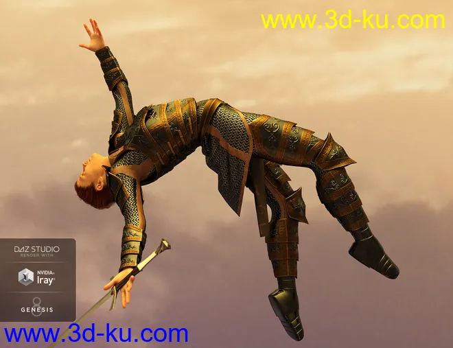 dForce High Paladin for Genesis 8 Female(s)模型的图片12