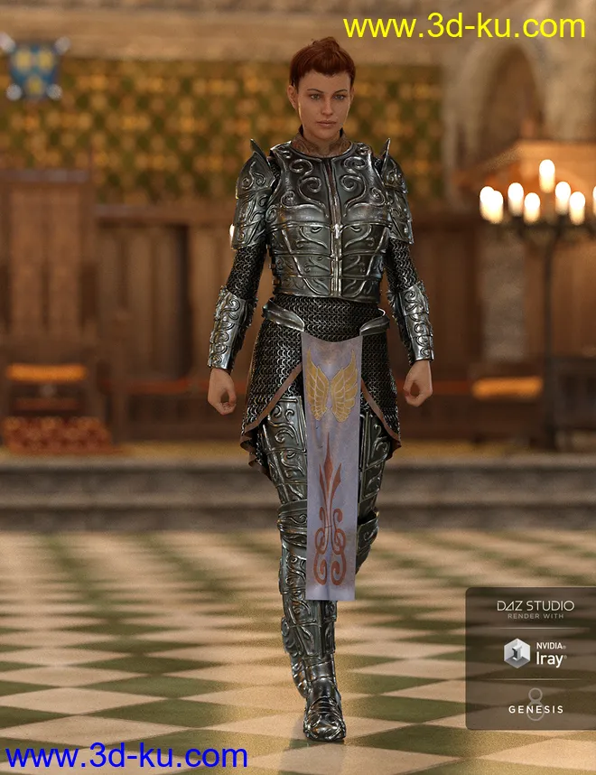 dForce High Paladin for Genesis 8 Female(s)模型的图片15