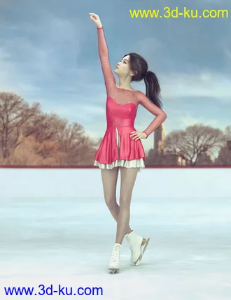 3D打印模型dForce Ice Skating Princess Outfit and Rink for Genesis 8 Female(s)的图片