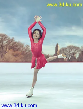 3D打印模型dForce Ice Skating Princess Outfit and Rink for Genesis 8 Female(s)的图片