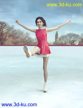 3D打印模型dForce Ice Skating Princess Outfit and Rink for Genesis 8 Female(s)的图片