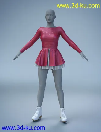 3D打印模型dForce Ice Skating Princess Outfit and Rink for Genesis 8 Female(s)的图片