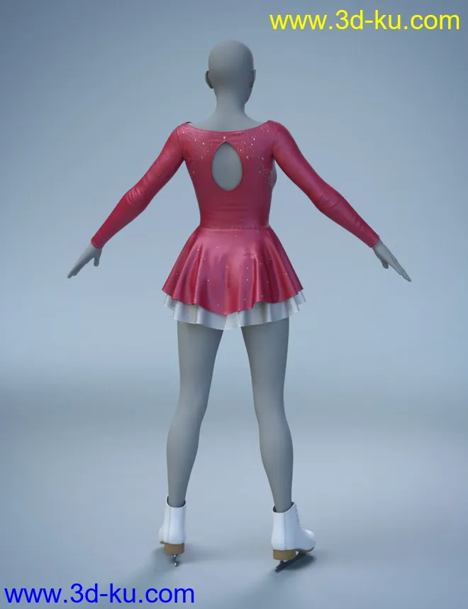 dForce Ice Skating Princess Outfit and Rink for Genesis 8 Female(s)模型的图片5