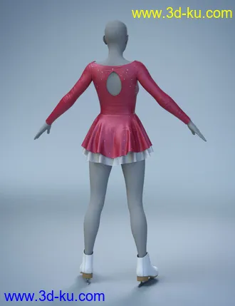 3D打印模型dForce Ice Skating Princess Outfit and Rink for Genesis 8 Female(s)的图片