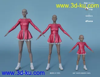 3D打印模型dForce Ice Skating Princess Outfit and Rink for Genesis 8 Female(s)的图片