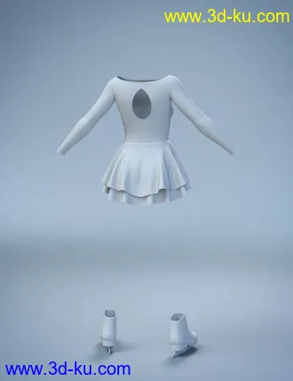 3D打印模型dForce Ice Skating Princess Outfit and Rink for Genesis 8 Female(s)的图片