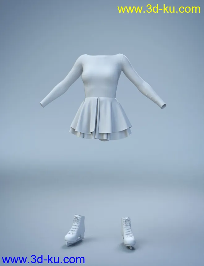 dForce Ice Skating Princess Outfit and Rink for Genesis 8 Female(s)模型的图片10