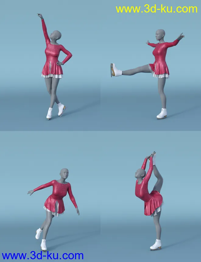 dForce Ice Skating Princess Outfit and Rink for Genesis 8 Female(s)模型的图片13