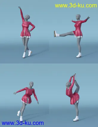 3D打印模型dForce Ice Skating Princess Outfit and Rink for Genesis 8 Female(s)的图片
