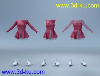 3D打印模型dForce Ice Skating Princess Outfit and Rink for Genesis 8 Female(s)的图片