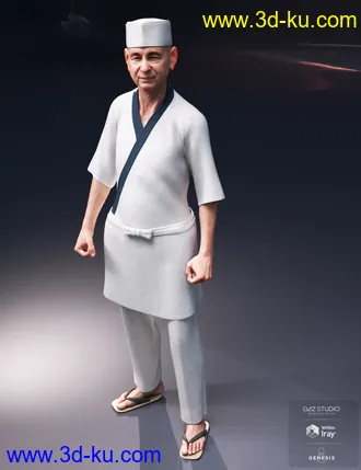 3D打印模型dForce Itamae Outfit for Genesis 8 Male(s)的图片